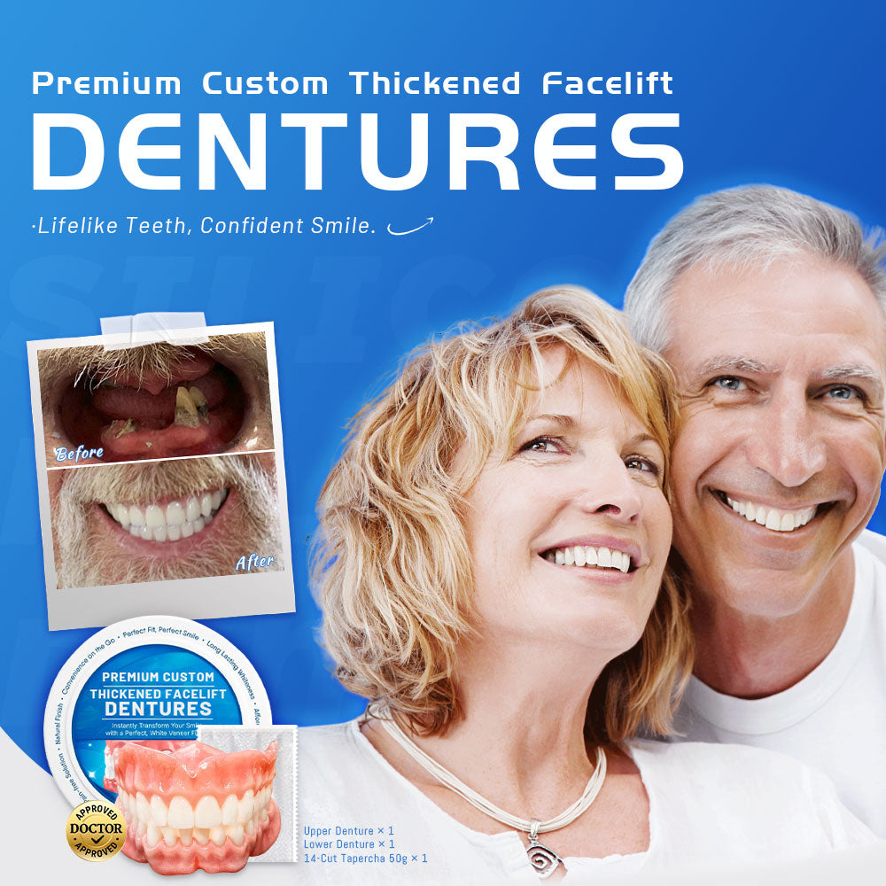 Premium Custom Thickened FaceLift Dentures Set (FDA Registered & ADA Recognized)